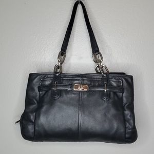 Coach Chelsea carryall black leather satchel